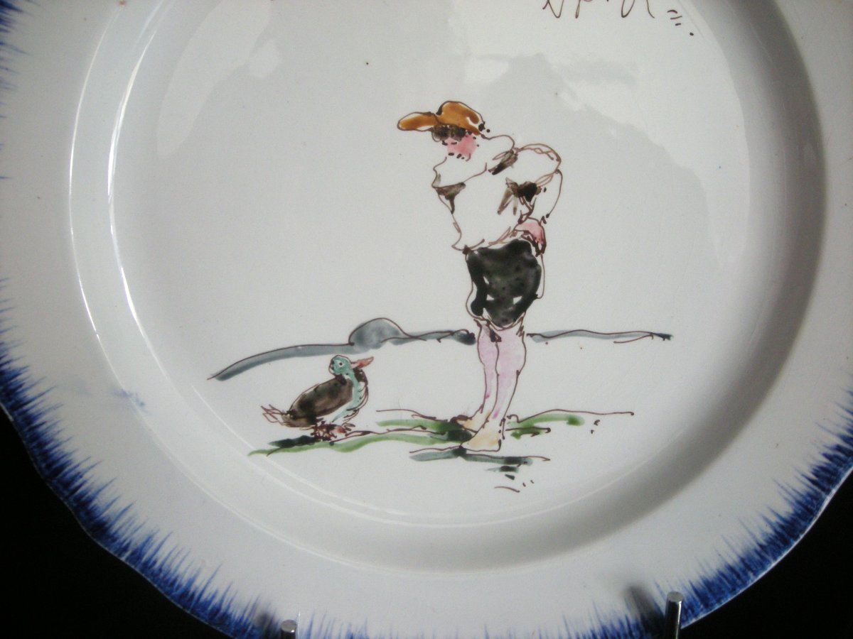 2 Faience Plates By Félix Bracquemont Second Service Rousseau.-photo-2