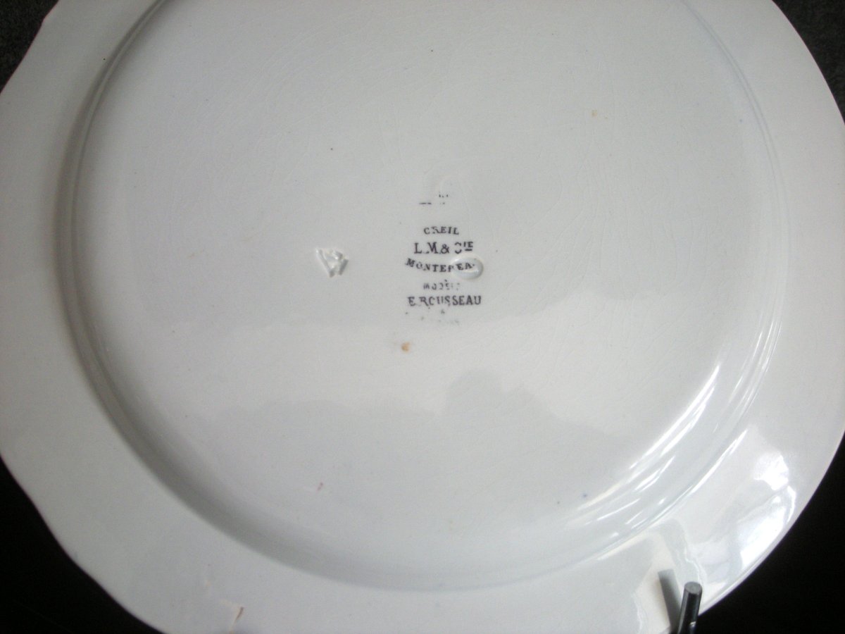 2 Faience Plates By Félix Bracquemont Second Service Rousseau.-photo-5