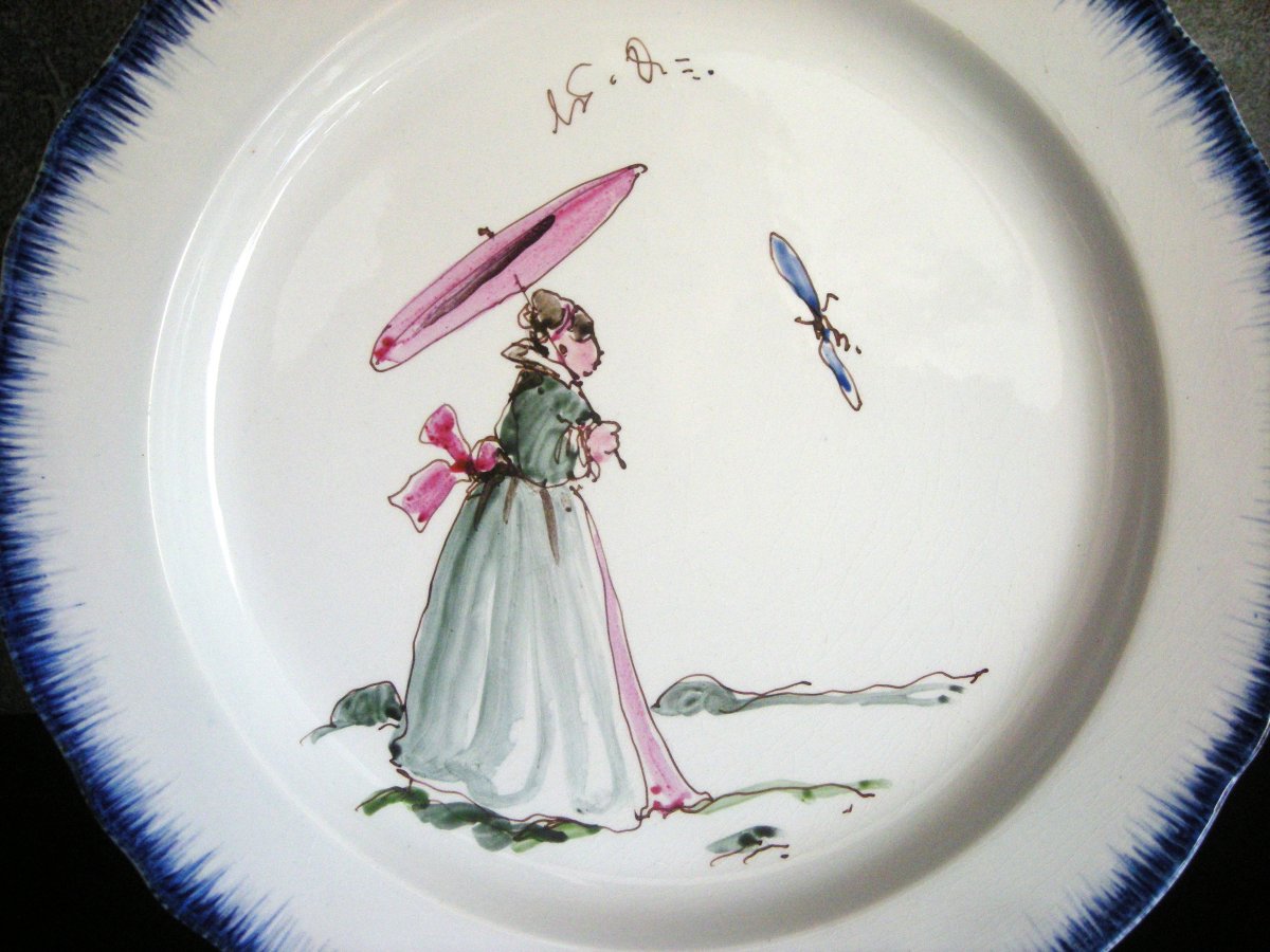 3  Assiettes  de  Félix  Bracquemont  du  Second  Service  ROUSSEAU. -photo-4