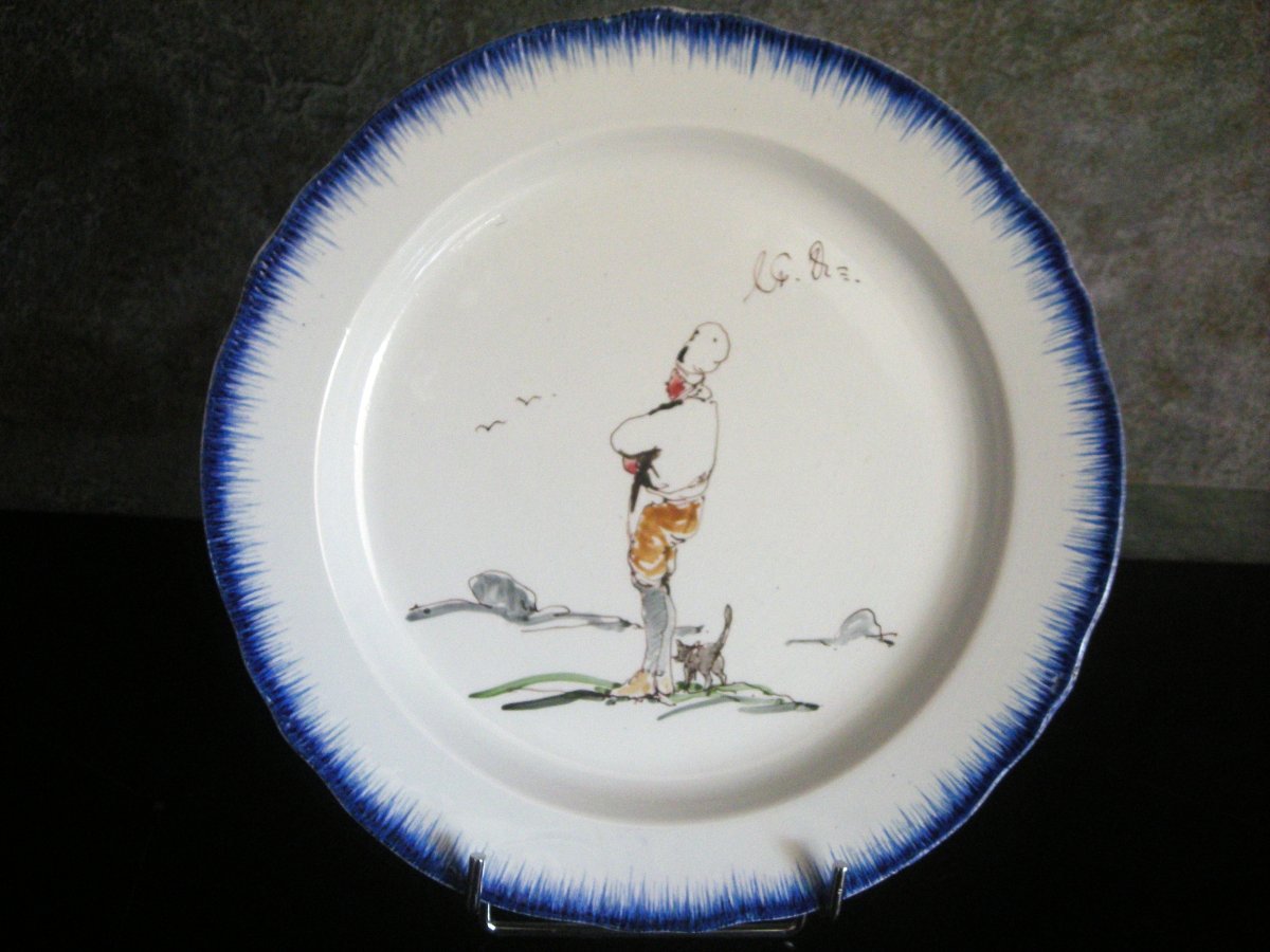 3  Assiettes  de  Félix  Bracquemont  du  Second  Service  ROUSSEAU. -photo-2