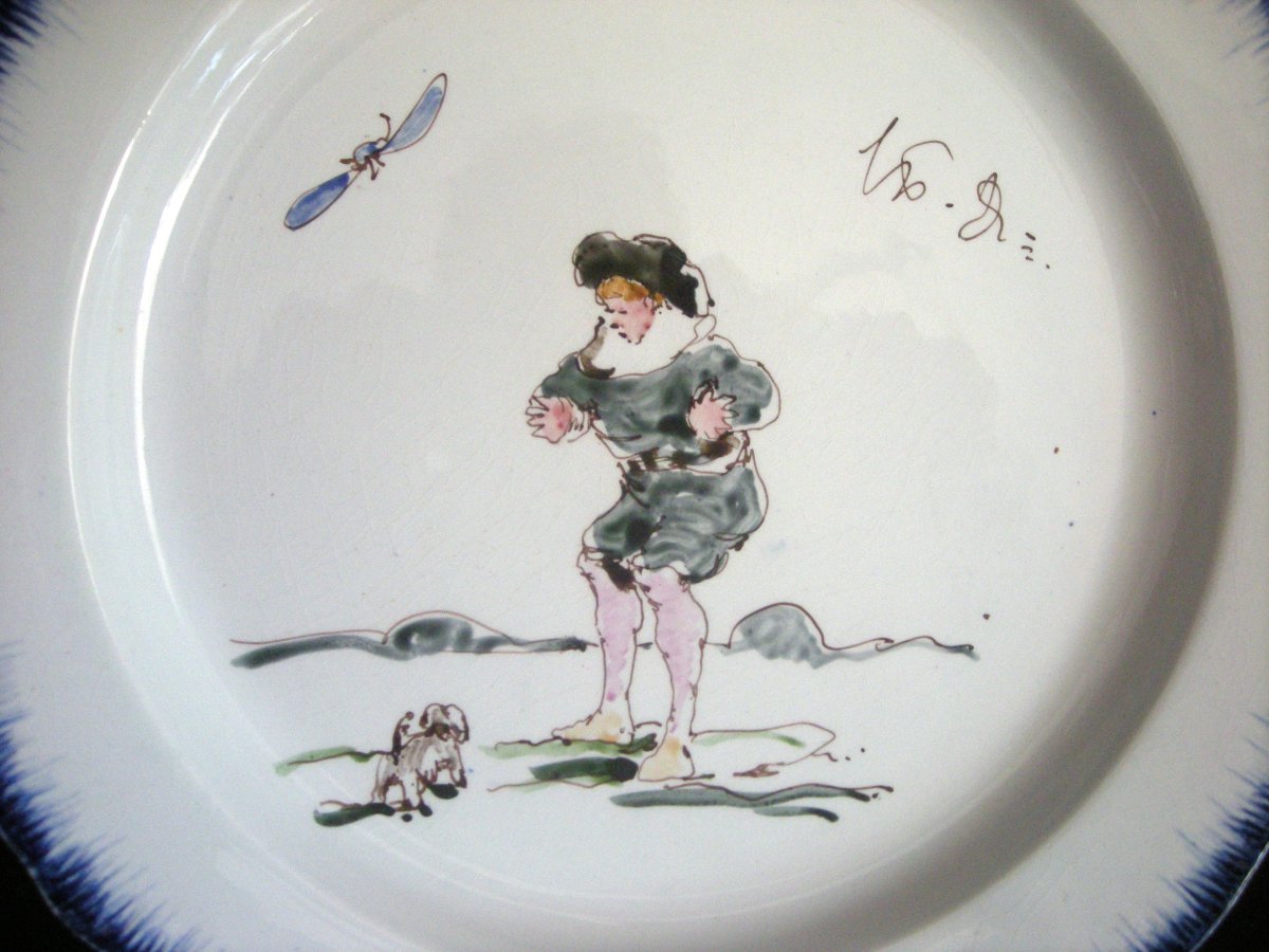 3  Assiettes  de  Félix  Bracquemont  du  Second  Service  ROUSSEAU. -photo-6