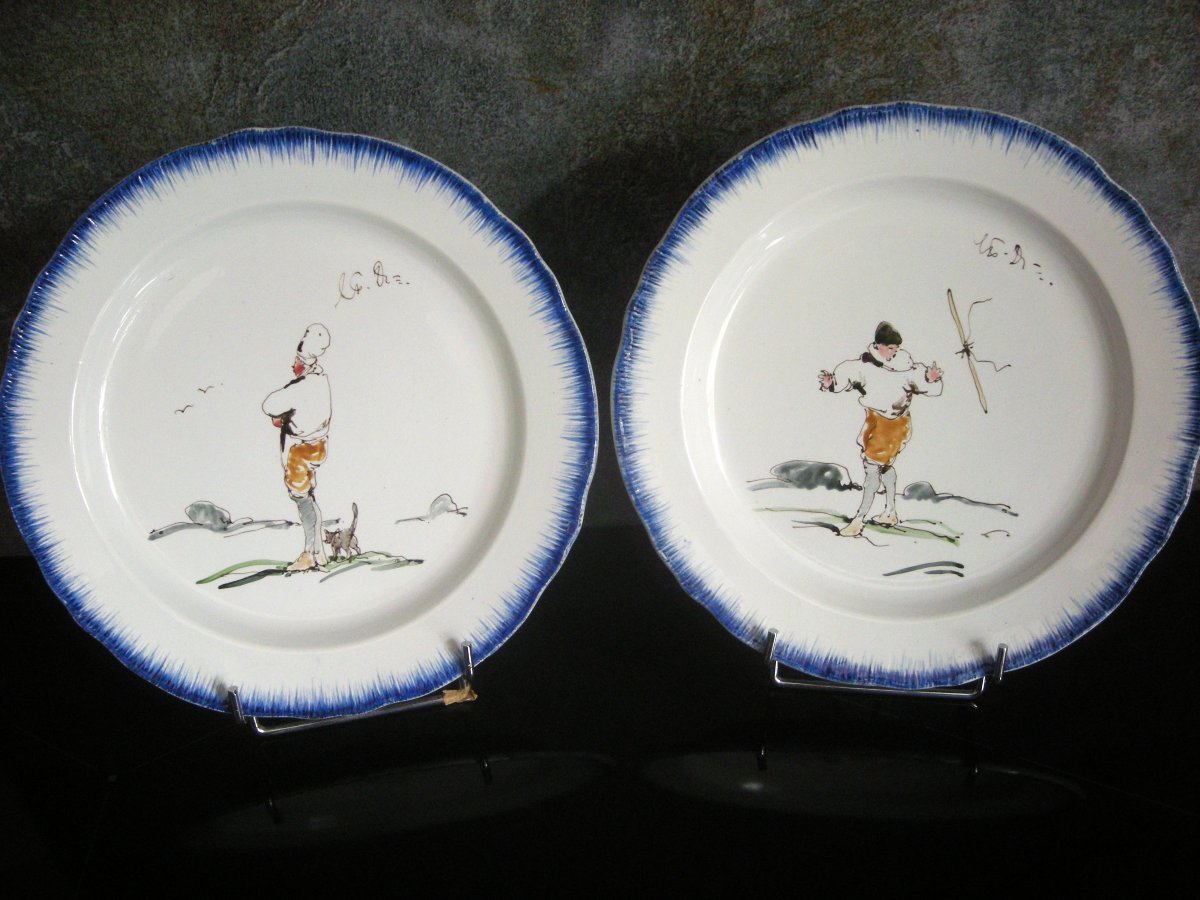 2 Earthenware Plates By Félix Bracquemont 