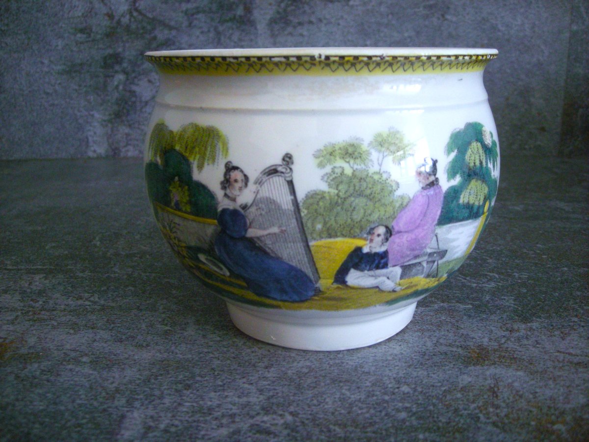 Large  Chocolate  Cup  Polychrome  Porcelain  1836  Choisy-le-roi-photo-2