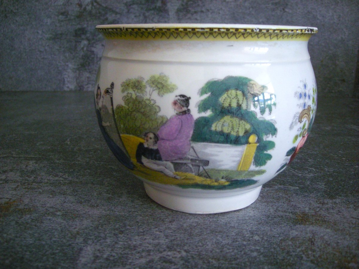Large  Chocolate  Cup  Polychrome  Porcelain  1836  Choisy-le-roi-photo-3