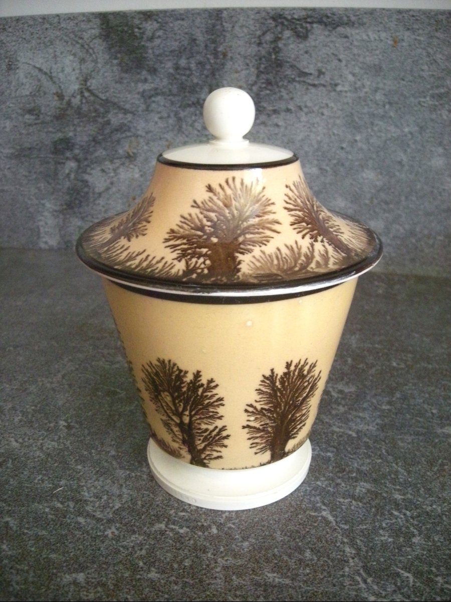 Sucrier  Faïence  Fine  Empire  Décor  Herborisation  de  Creil