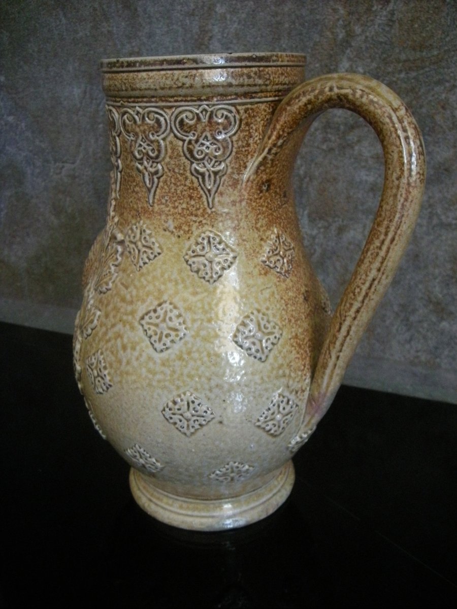 Pichet  décor  LOUIS  NAPOLEON  en  Grès  du  Beauvaisis-photo-3