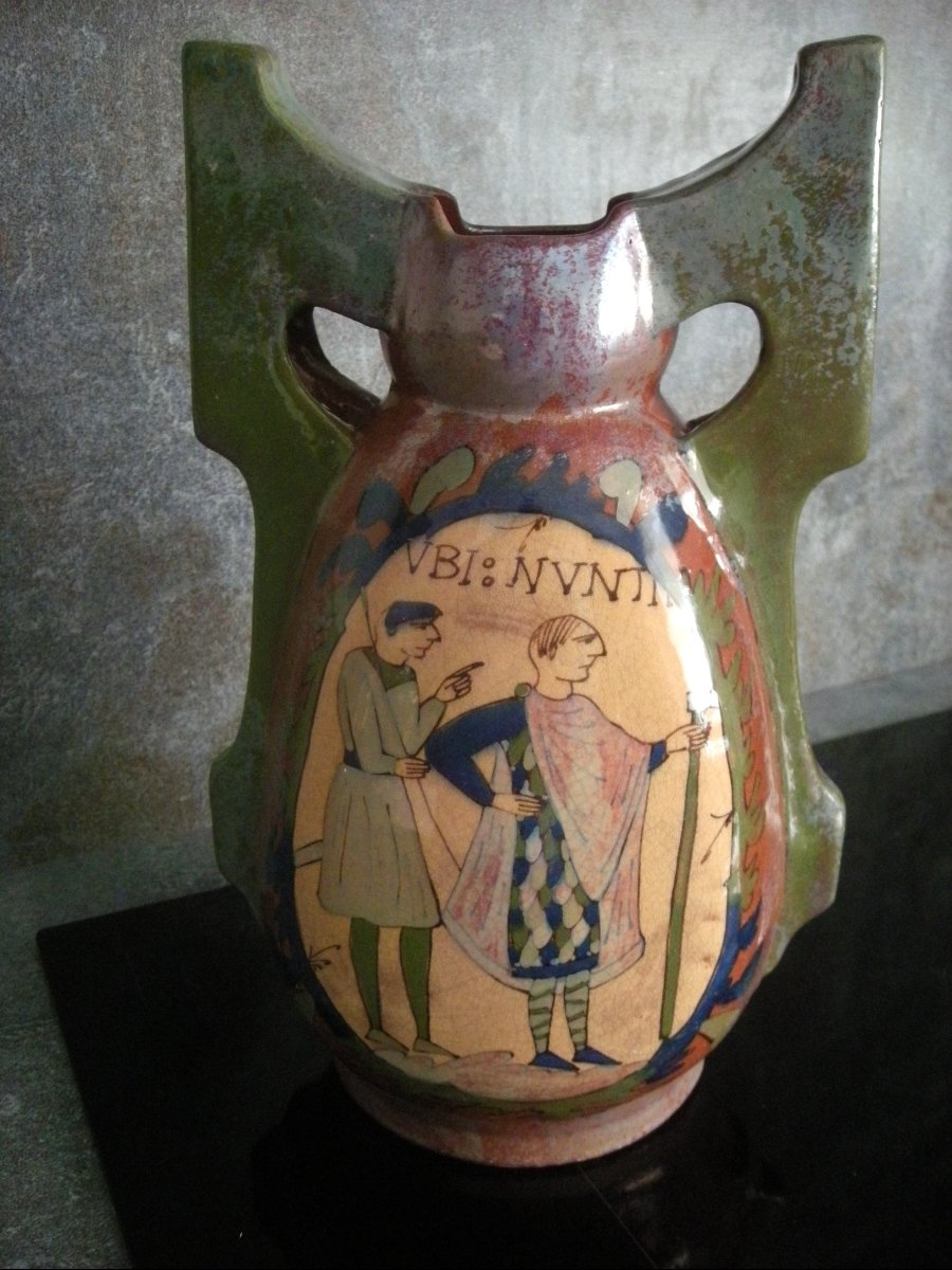 Vase  Grès  Flammé  Art  Nouveau  XXème  Manufacture  Desmant-photo-3