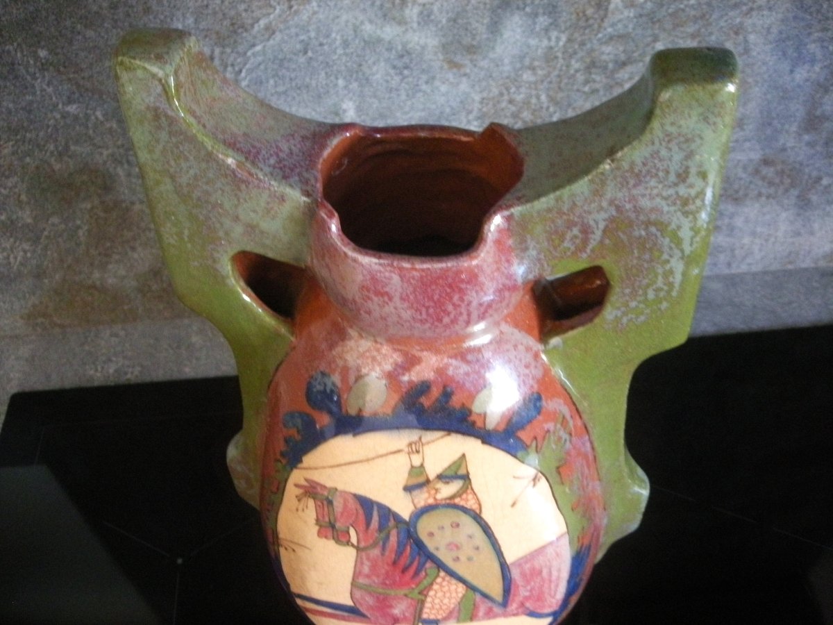 Vase  Grès  Flammé  Art  Nouveau  XXème  Manufacture  Desmant-photo-1