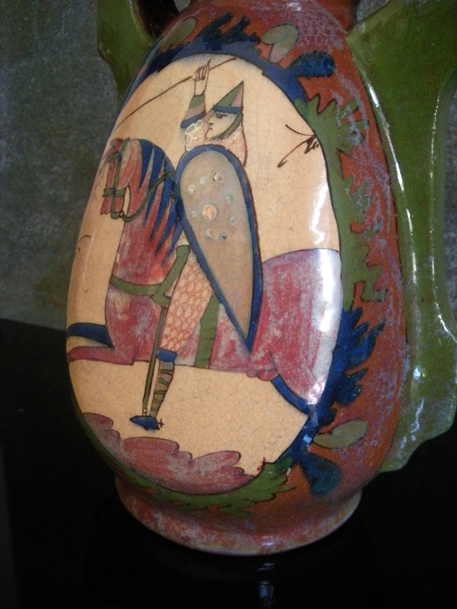 Vase  Grès  Flammé  Art  Nouveau  XXème  Manufacture  Desmant-photo-2
