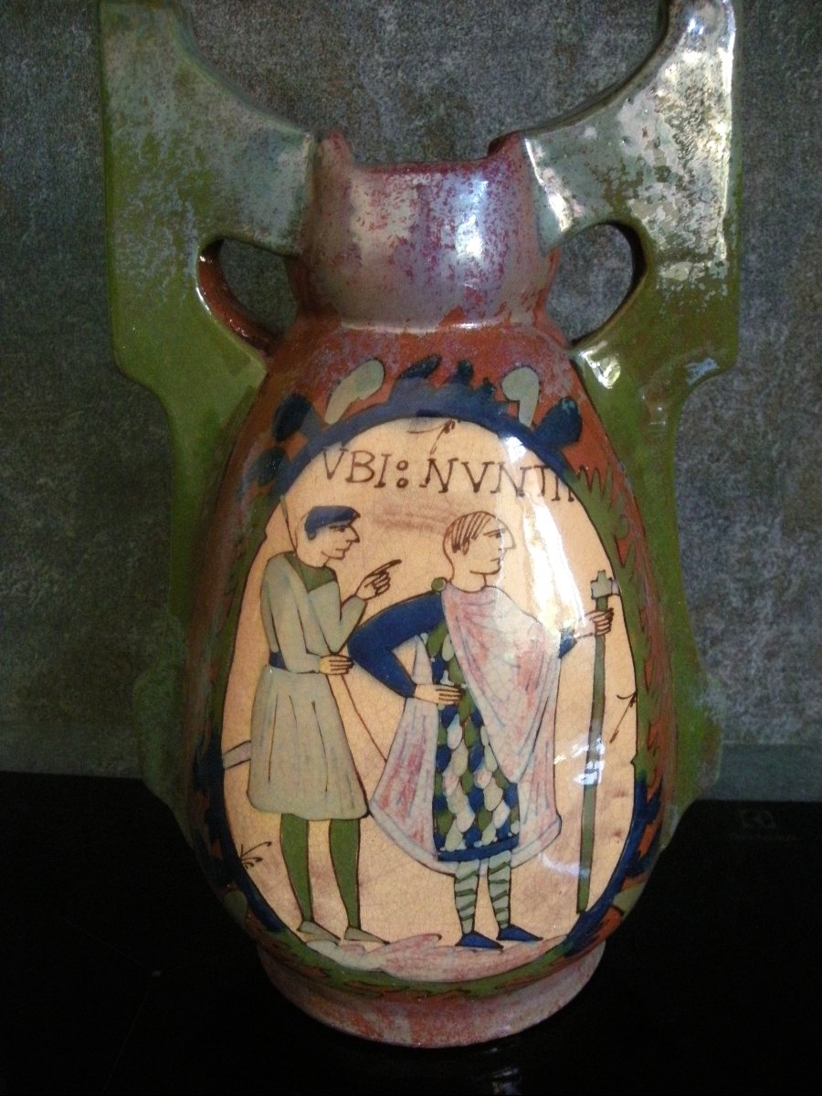Vase  Grès  Flammé  Art  Nouveau  XXème  Manufacture  Desmant-photo-4