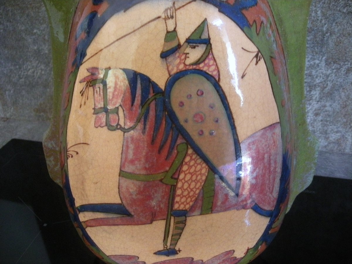 Vase  Grès  Flammé  Art  Nouveau  XXème  Manufacture  Desmant-photo-6