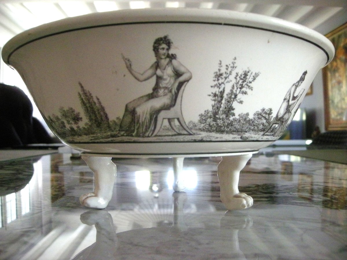 Egouttoir  à  Fraises  en  Faïence  Fine  1806  Manufacture  de  CREIL-photo-2