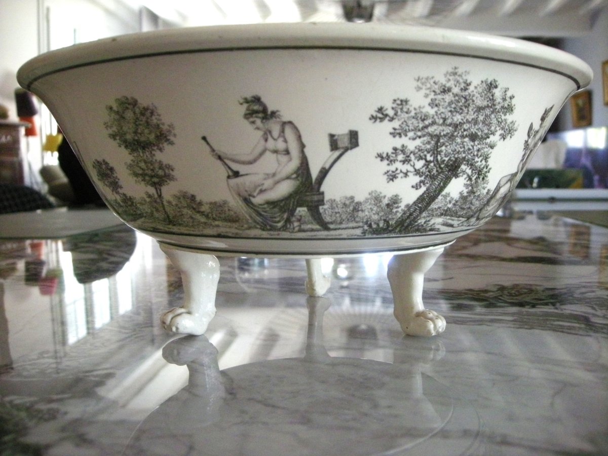 Egouttoir  à  Fraises  en  Faïence  Fine  1806  Manufacture  de  CREIL-photo-4