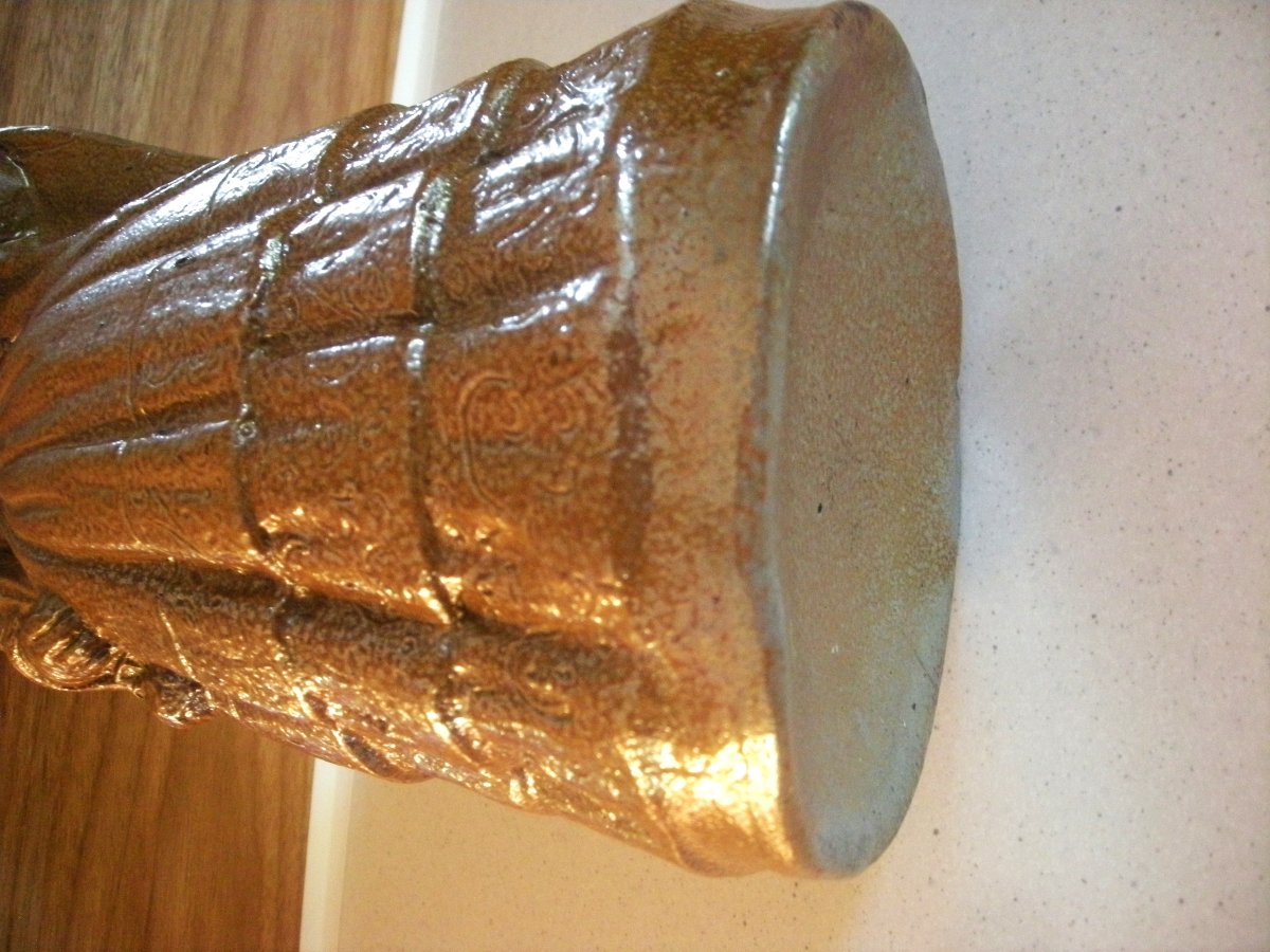 Bottle  Women's  Galante  19th Century  Beauvais Stoneware  -photo-3