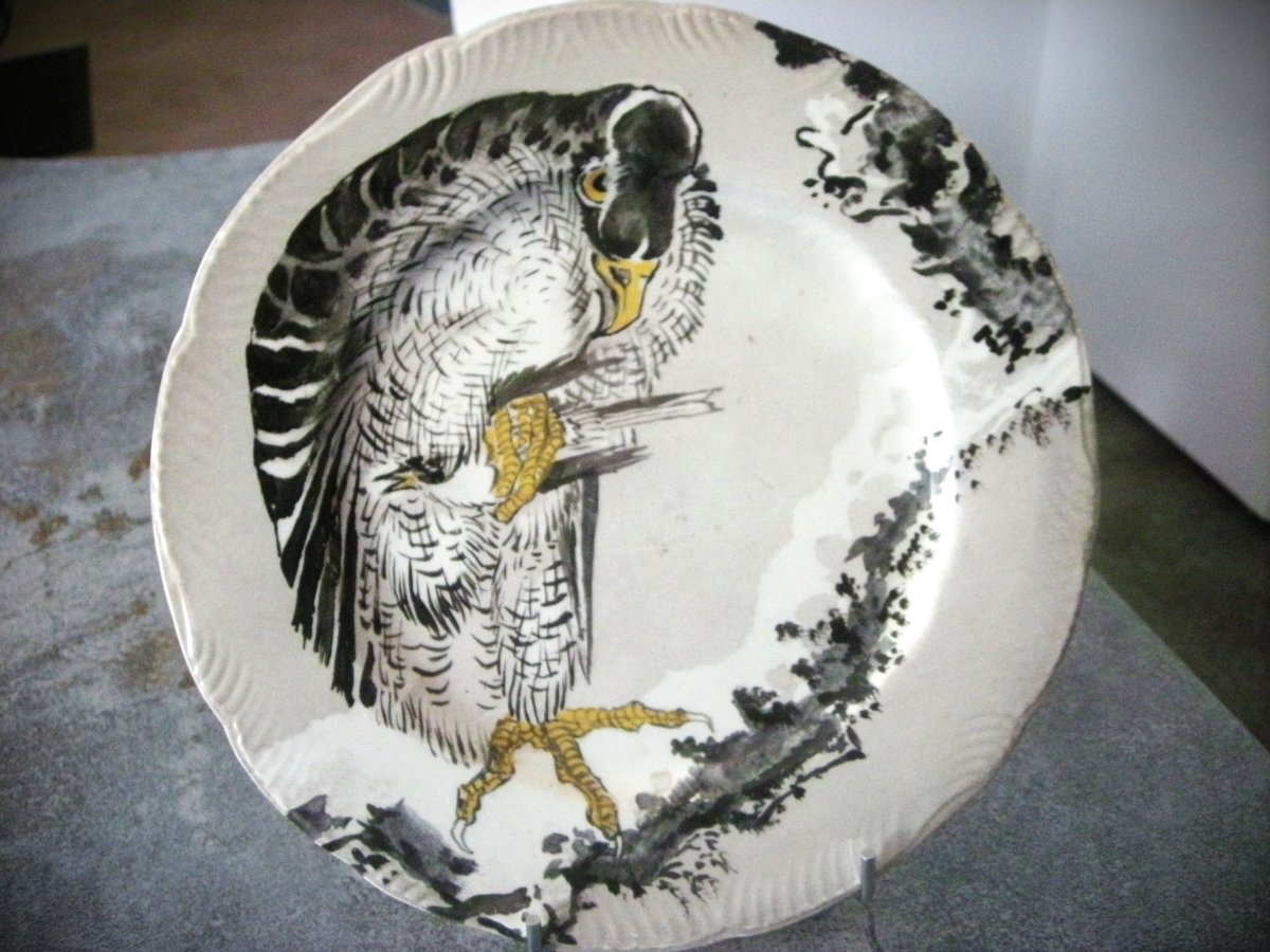Plate  Earthenware  With  Japanese-style  Decor  By  Ernest  Léveillé-photo-2