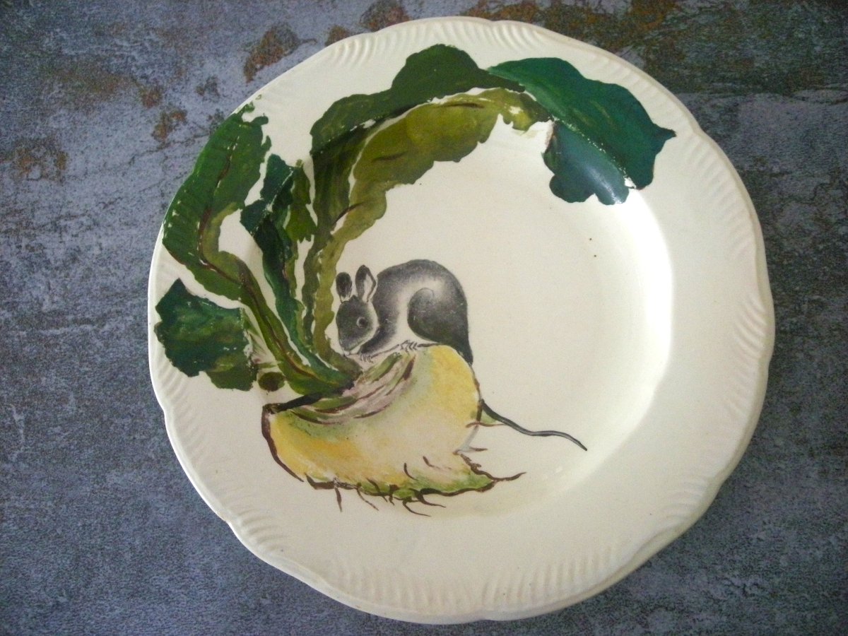 Japanese-style Earthenware Plate By Eugène Rousseau-photo-2