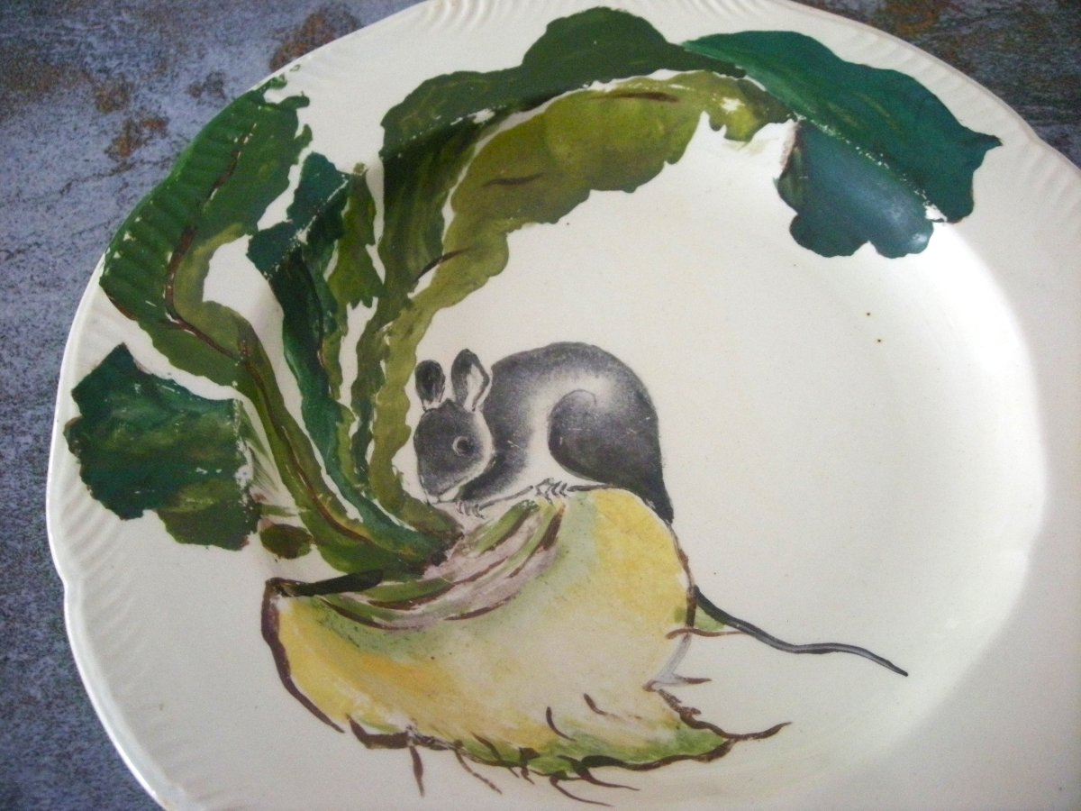 Japanese-style Earthenware Plate By Eugène Rousseau-photo-3