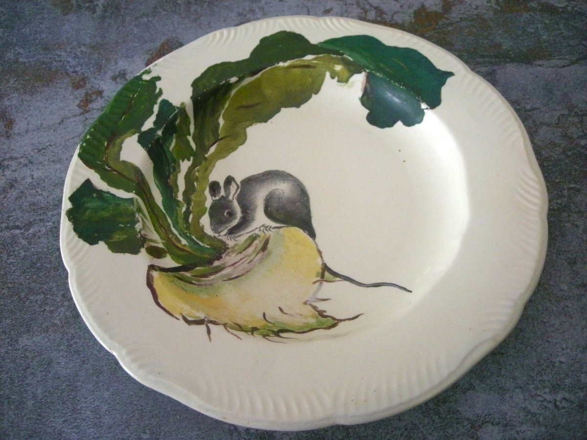 Japanese-style Earthenware Plate By Eugène Rousseau-photo-4
