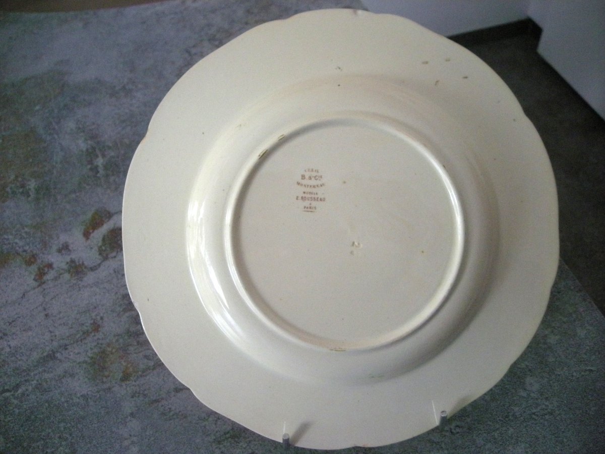 Japanese-style Earthenware Plate By Eugène Rousseau-photo-2