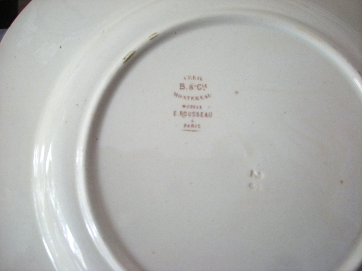 Japanese-style Earthenware Plate By Eugène Rousseau-photo-3