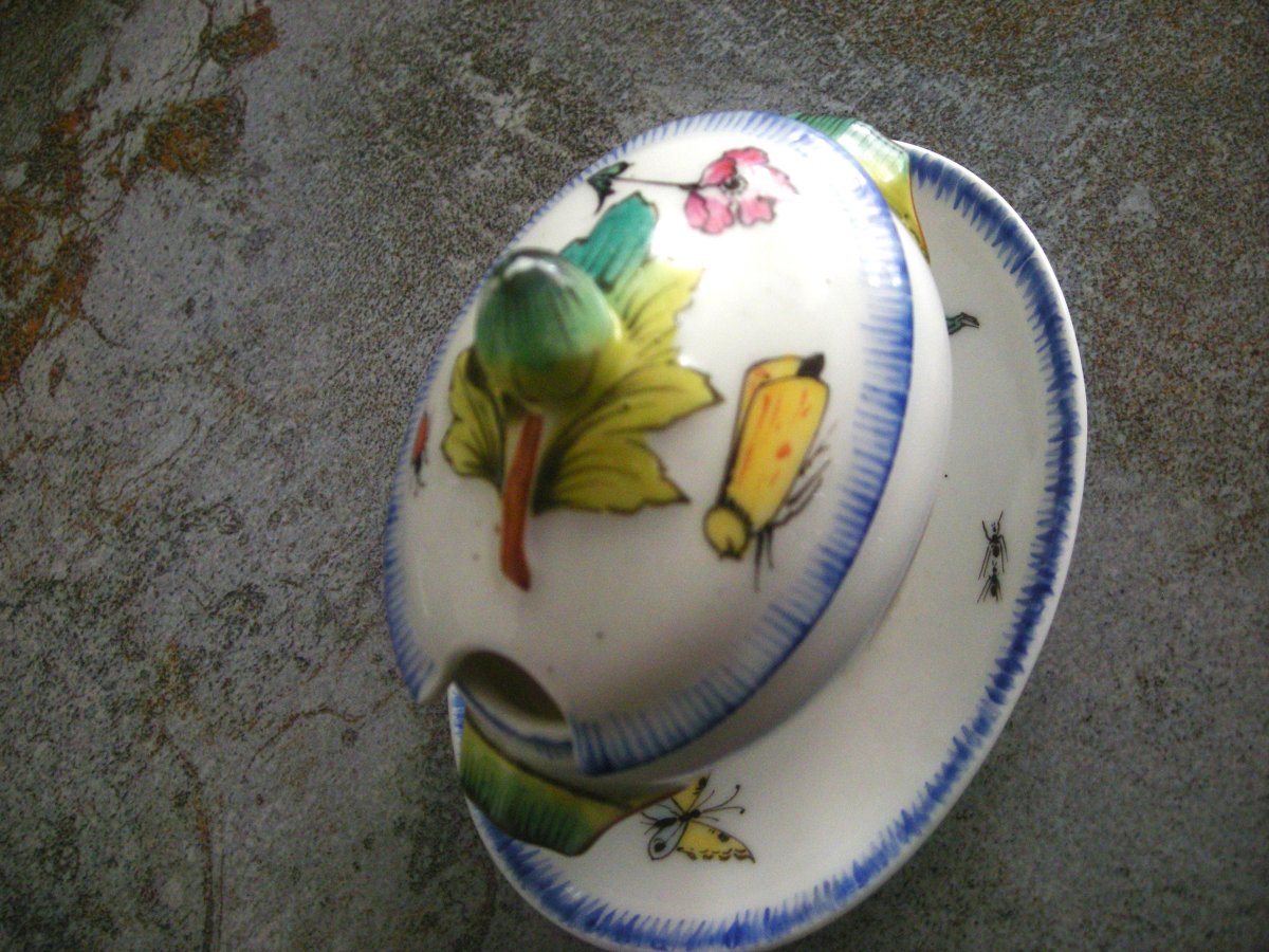 Moutardier Porcelaine  décor  Rousseau  de  Félix  Bracquemont-photo-2