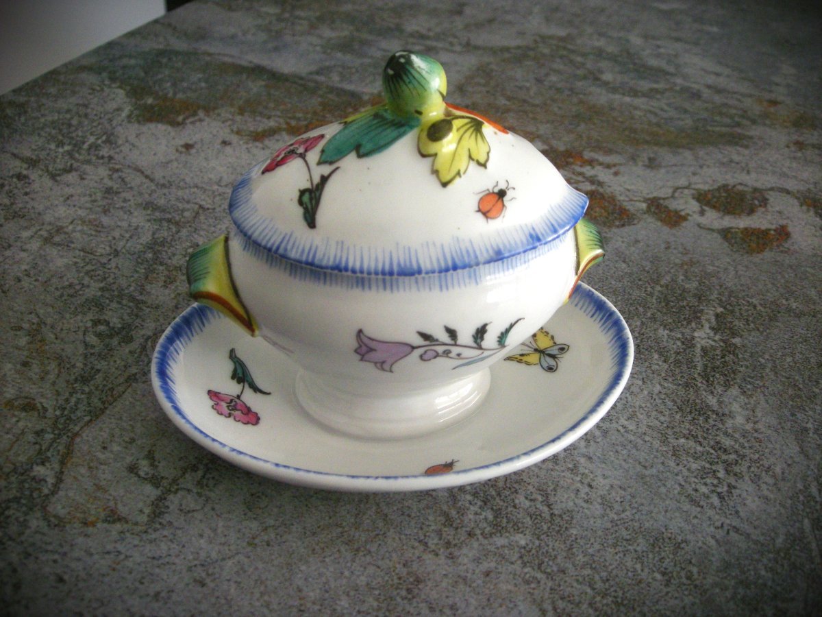 Moutardier Porcelaine  décor  Rousseau  de  Félix  Bracquemont-photo-4