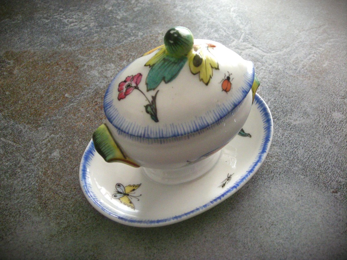 Moutardier Porcelaine  décor  Rousseau  de  Félix  Bracquemont-photo-3