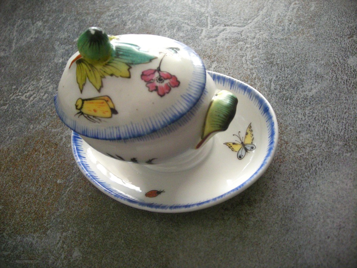 Moutardier Porcelaine  décor  Rousseau  de  Félix  Bracquemont-photo-4
