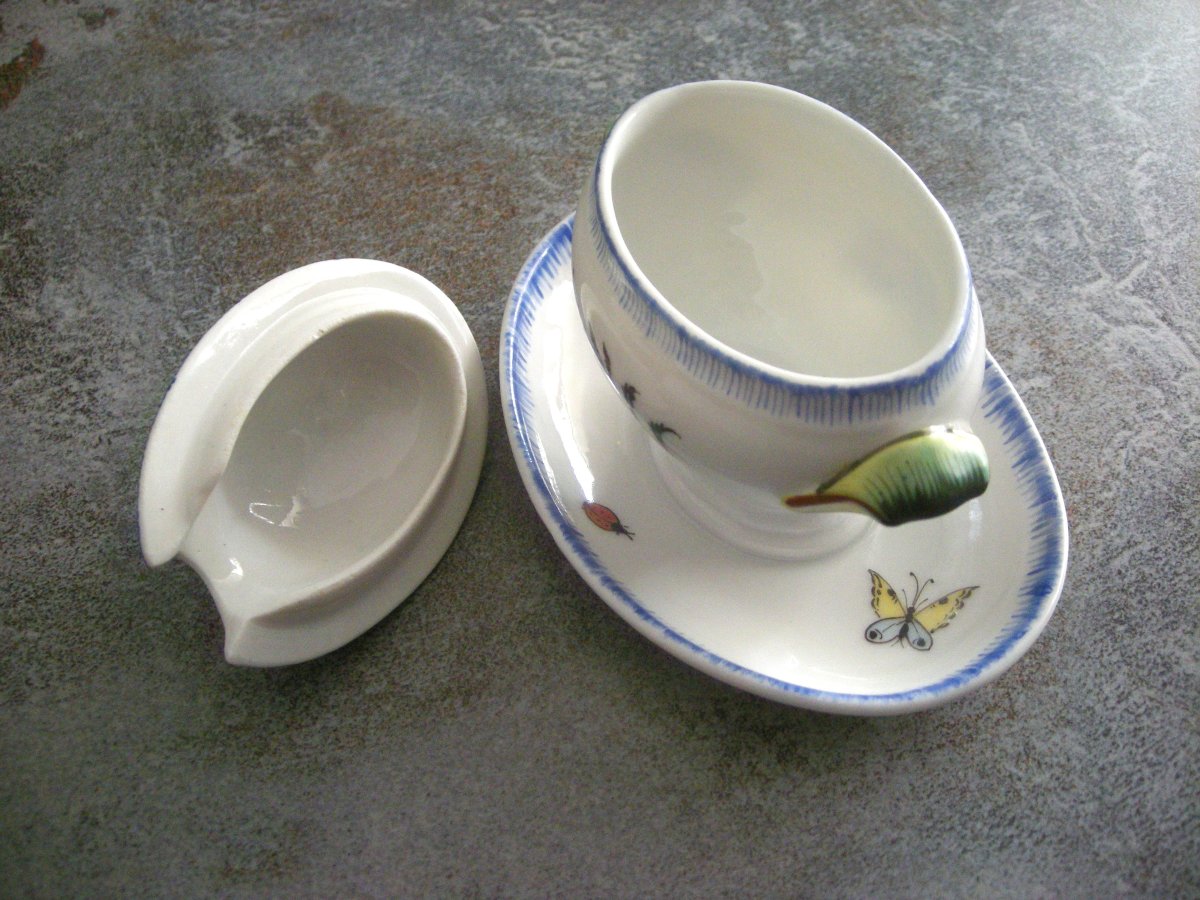 Moutardier Porcelaine  décor  Rousseau  de  Félix  Bracquemont-photo-5