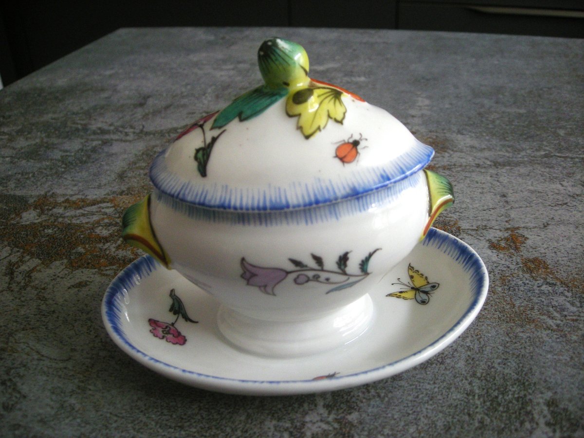Moutardier Porcelaine  décor  Rousseau  de  Félix  Bracquemont-photo-8