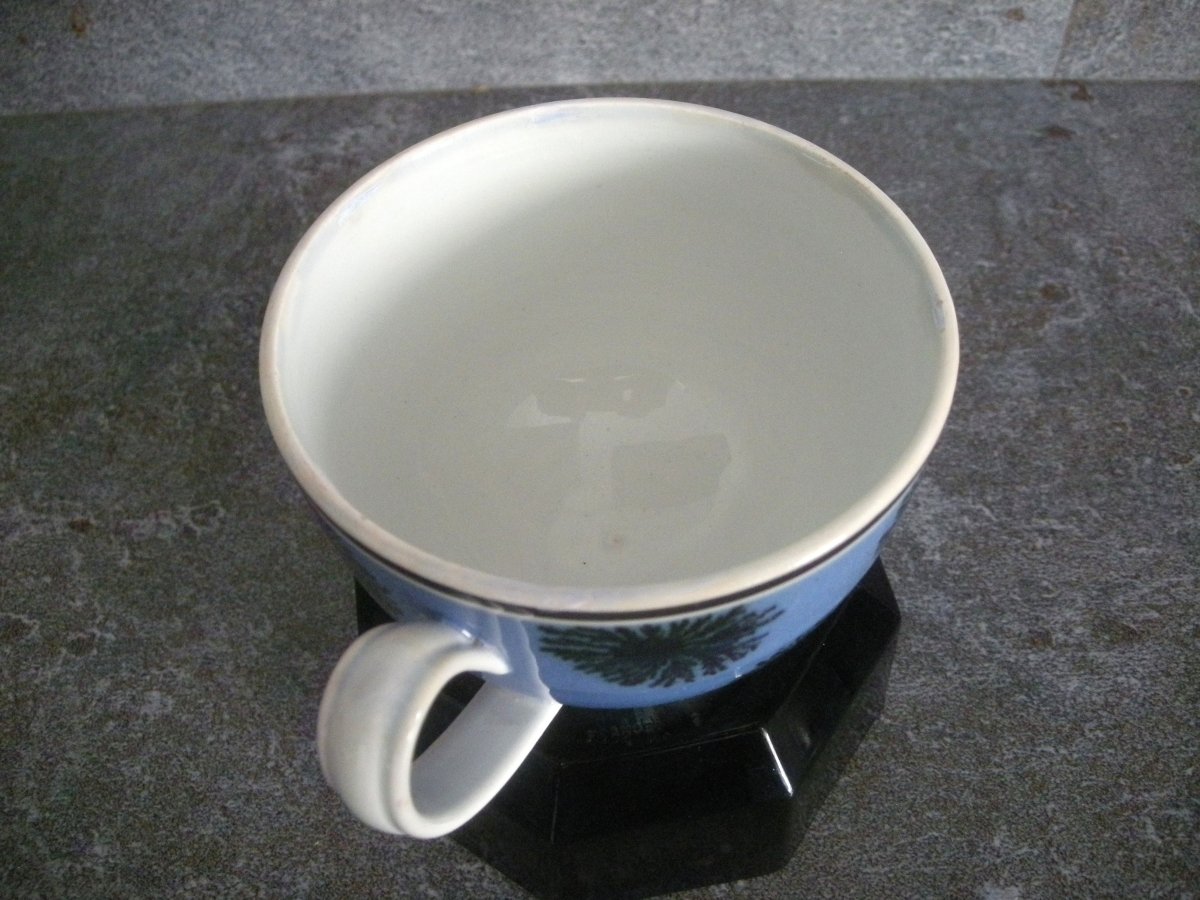 Grosse  Tasse  Faïence  1849  décor  Herborisation  Creil  Montereau-photo-2