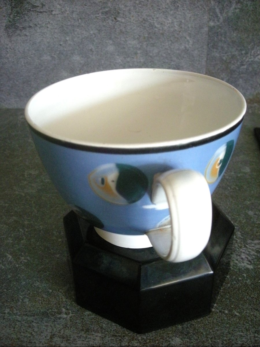 Grosse  Tasse  Faïence  1849  décor  Herborisation  Creil  Montereau-photo-3