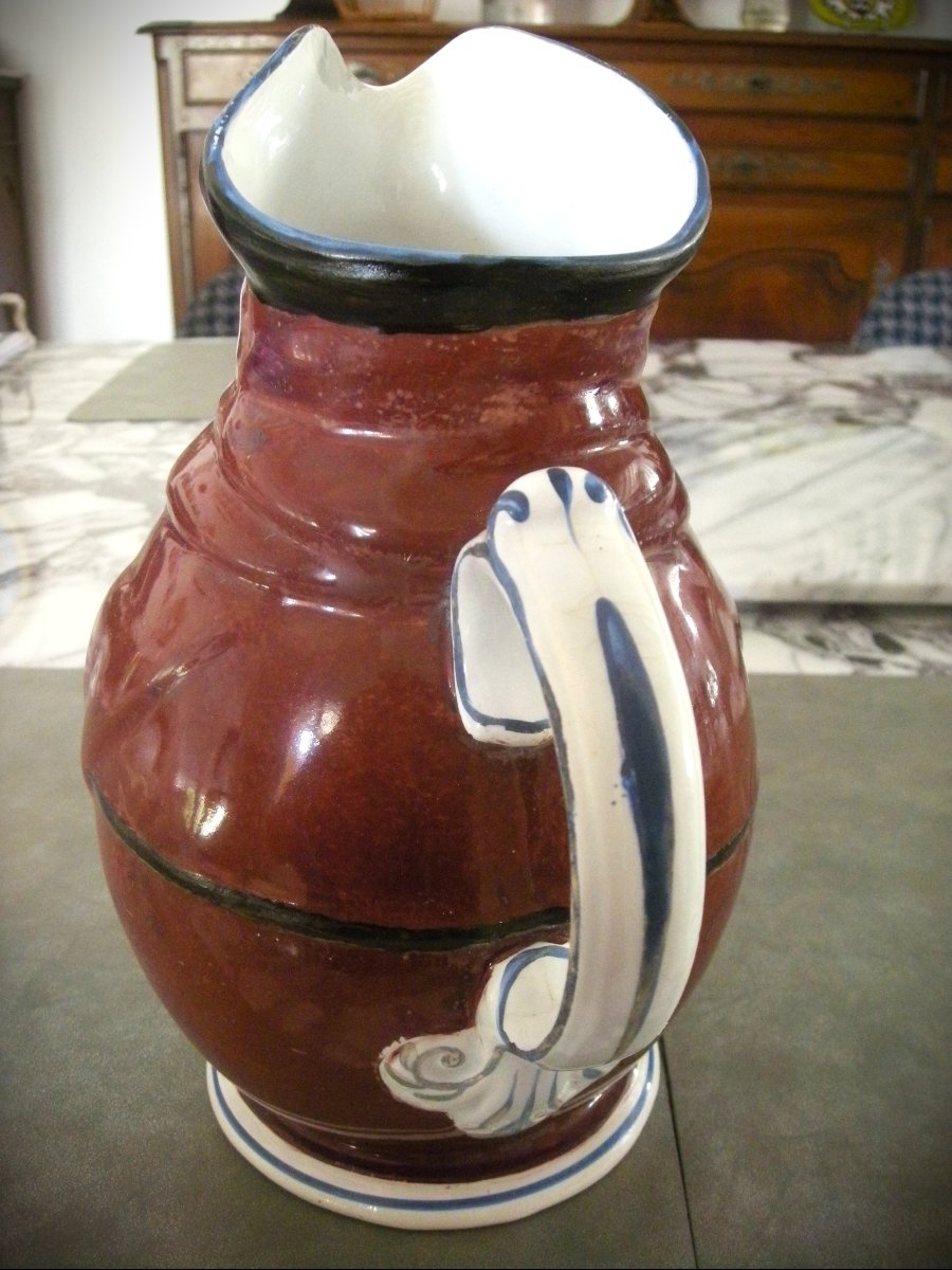 Cider Pitcher, 1890, "monk" Design, Made In Creil And Montereau-photo-3