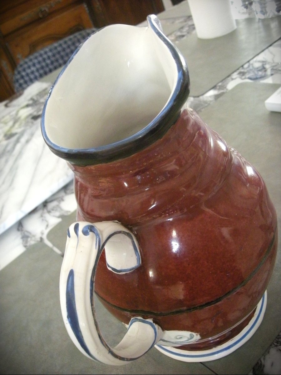 Cider Pitcher, 1890, "monk" Design, Made In Creil And Montereau-photo-3