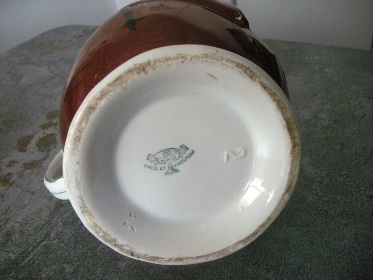 Cider Pitcher, 1890, "monk" Design, Made In Creil And Montereau-photo-7