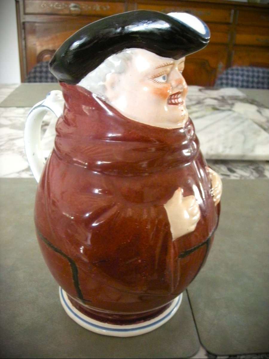 Cider Pitcher, 1890, "monk" Design, Made In Creil And Montereau