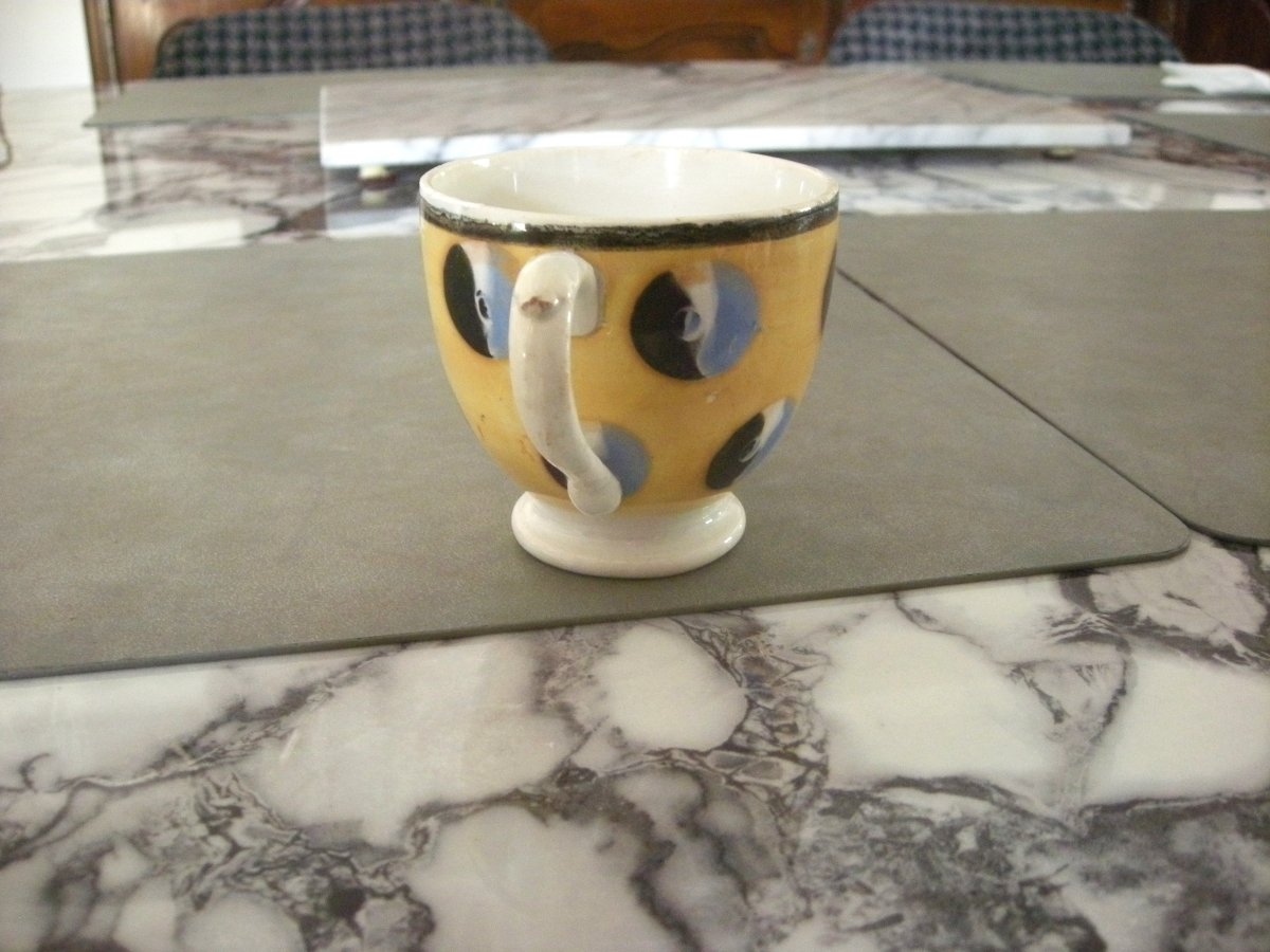 Tasse  Faïence  XIXème  décor  Oeil  de  Perdrix  Creil et Montereau-photo-1