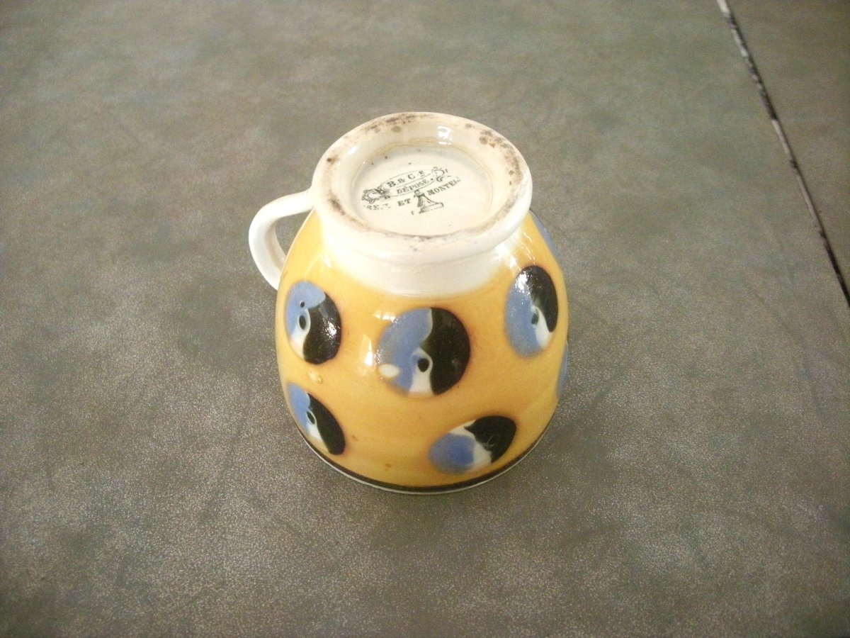 Tasse  Faïence  XIXème  décor  Oeil  de  Perdrix  Creil et Montereau-photo-3