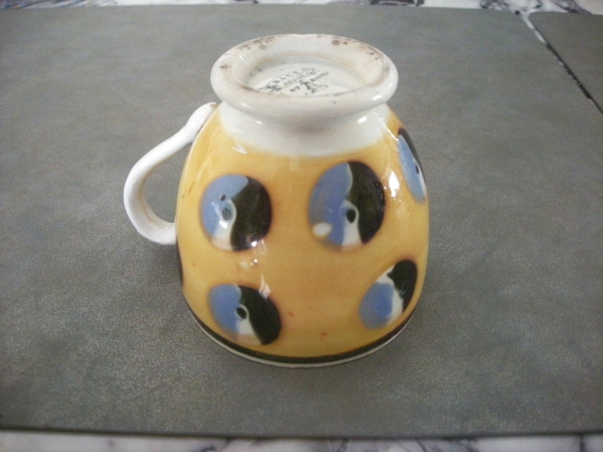 Tasse  Faïence  XIXème  décor  Oeil  de  Perdrix  Creil et Montereau-photo-5