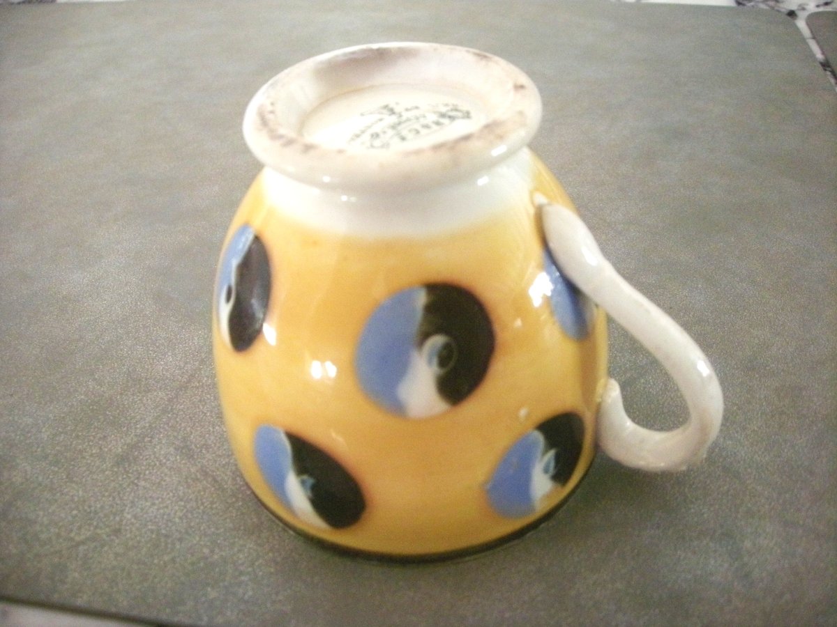 Tasse  Faïence  XIXème  décor  Oeil  de  Perdrix  Creil et Montereau-photo-6