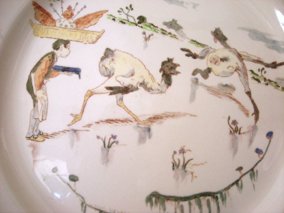 Plate  Polychrome Earthenware  "parisian Service"  1878  Creil And Montereau-photo-3