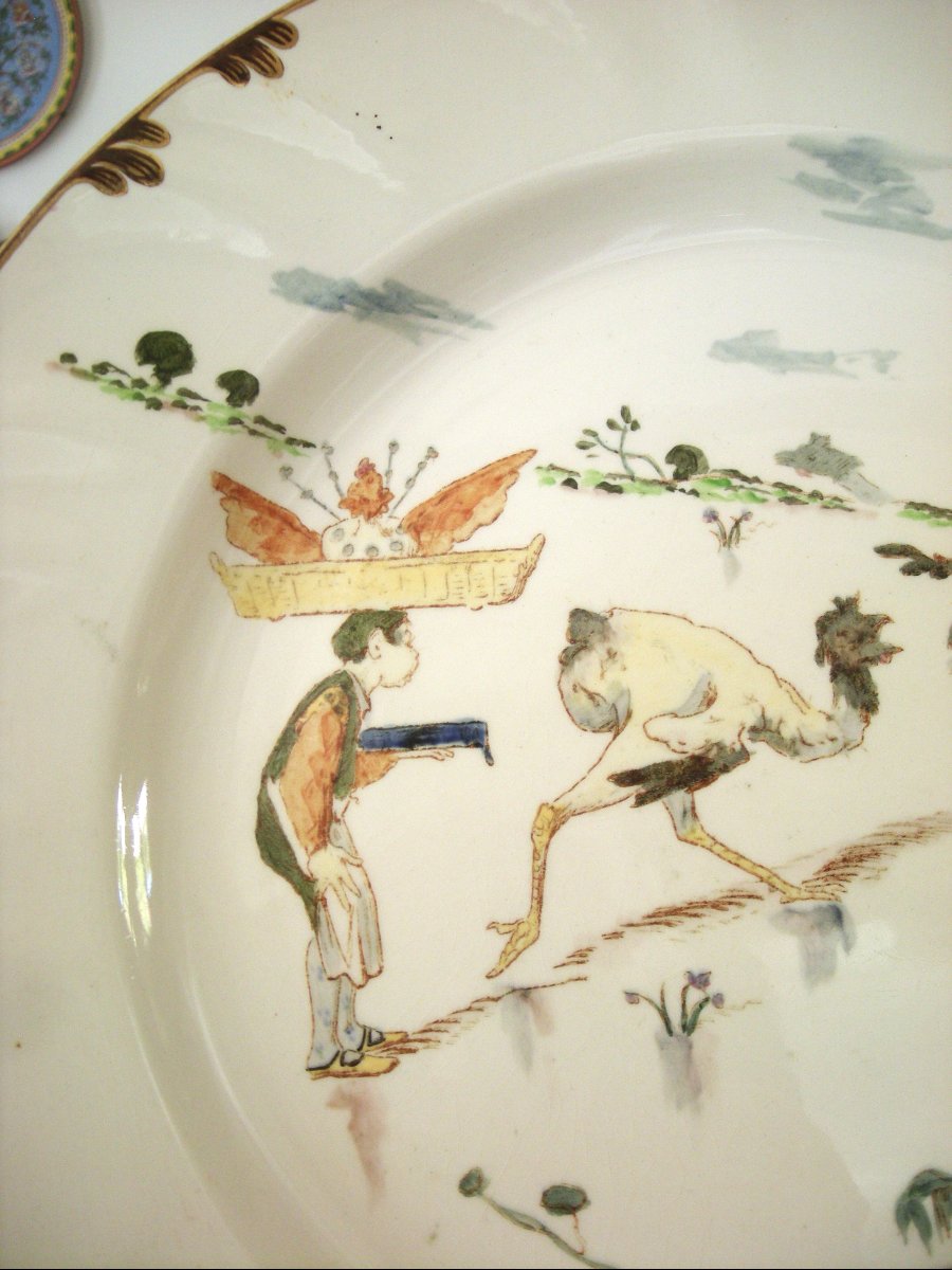 Plate  Polychrome Earthenware  "parisian Service"  1878  Creil And Montereau-photo-2