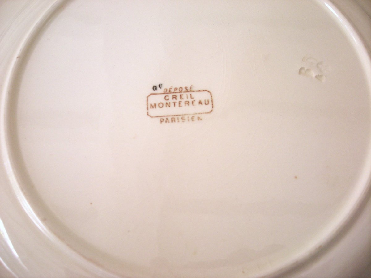Plate  Polychrome Earthenware  "parisian Service"  1878  Creil And Montereau-photo-5