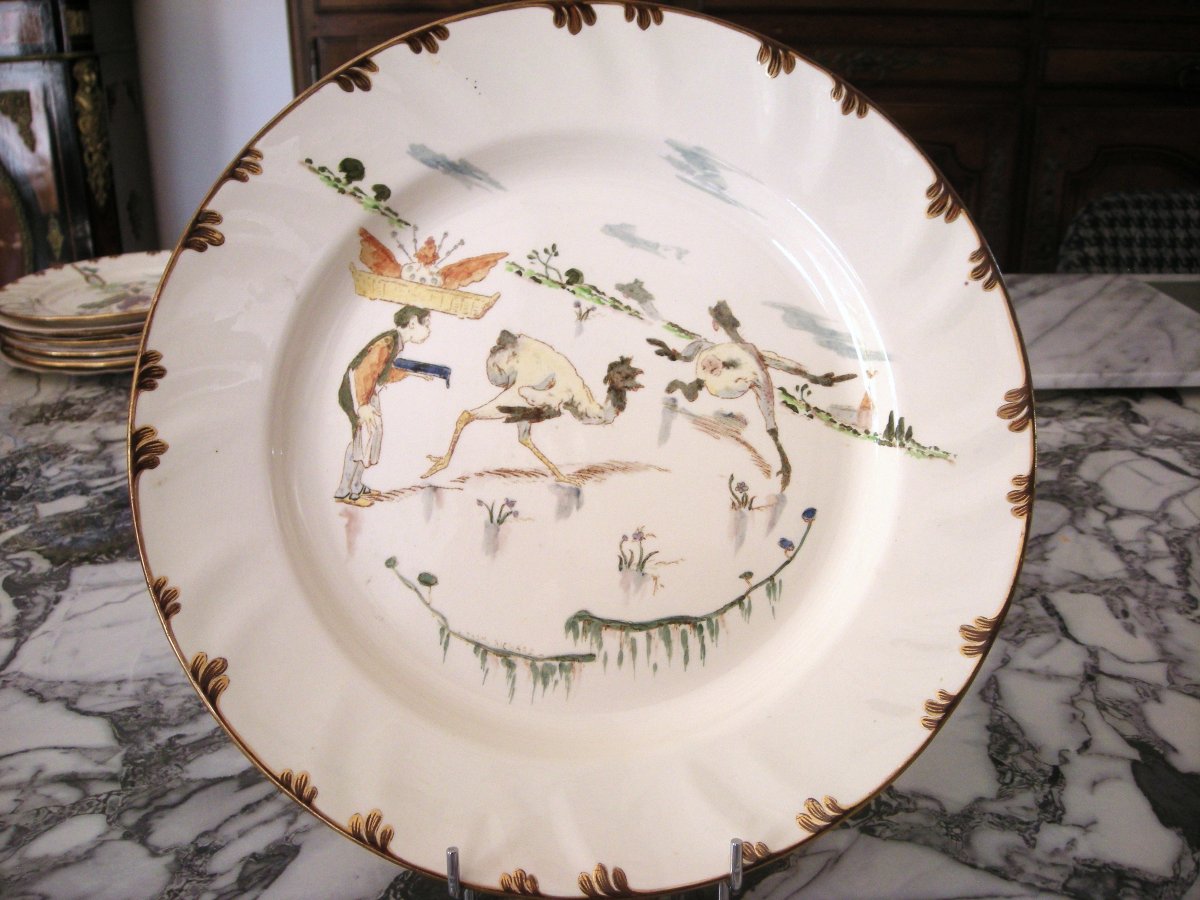 Plate  Polychrome Earthenware  "parisian Service"  1878  Creil And Montereau