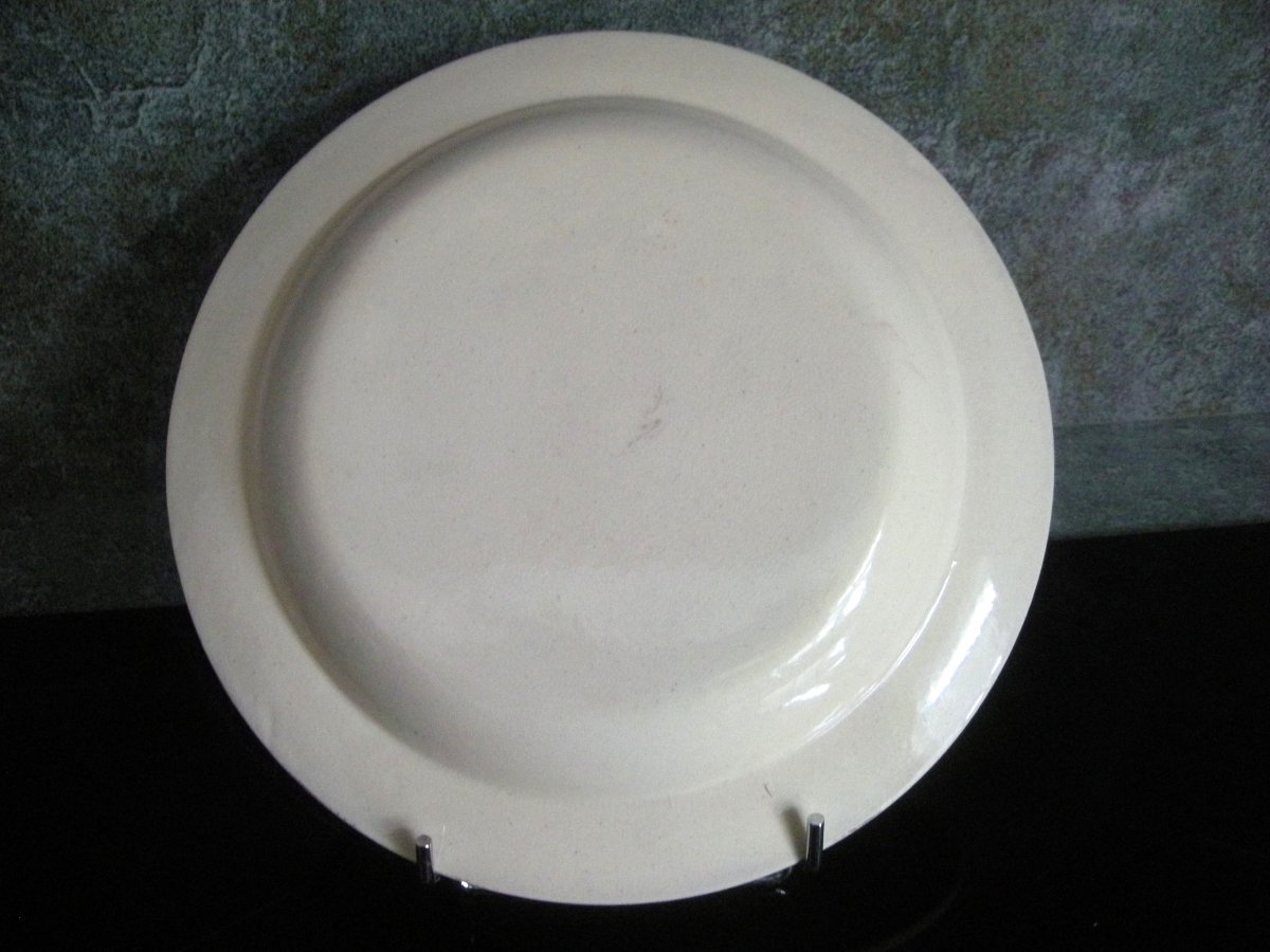 Assiette  Faïence Fine début 19ème  " Coq  dans  Arbre  " Forges Les Eaux-photo-4