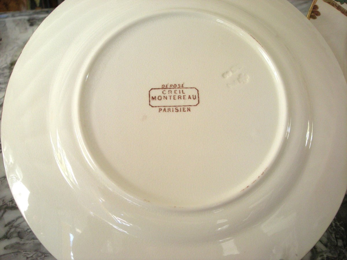 6  Plates  Earthenware  1878  "service Parisien"  From  Creil Montereau-photo-5