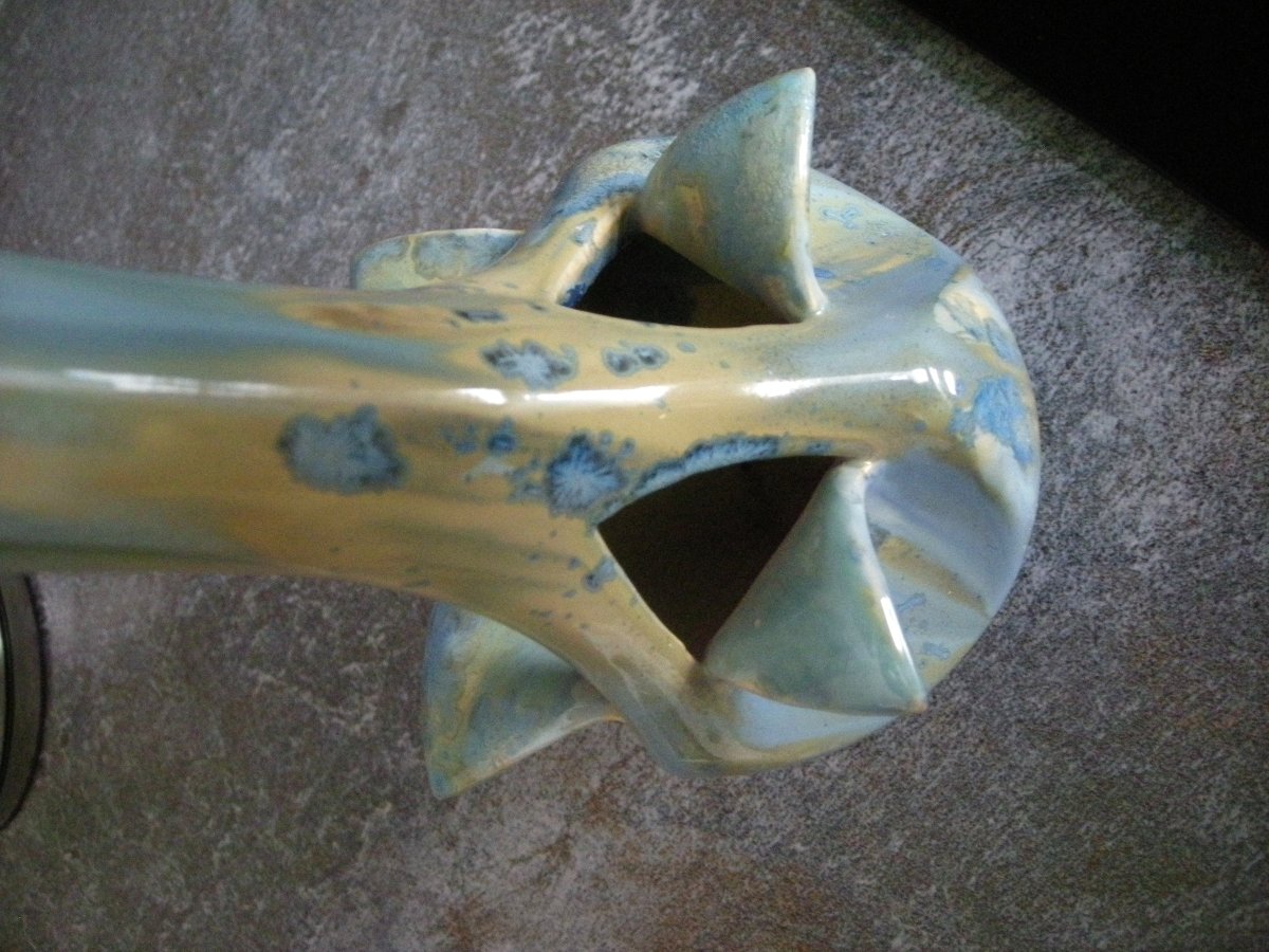 Vase  Grès  Art  Nouveau  Début  XXème  Manufacture  de  Pierrefonds-photo-5