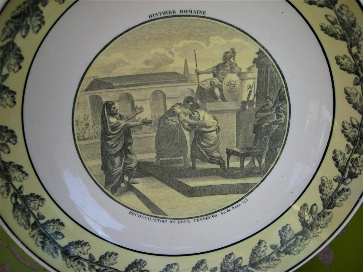Plat  Rond  En  Faience  Fine  1808 - 1818  De  La  Manufacture  De  Creil-photo-2