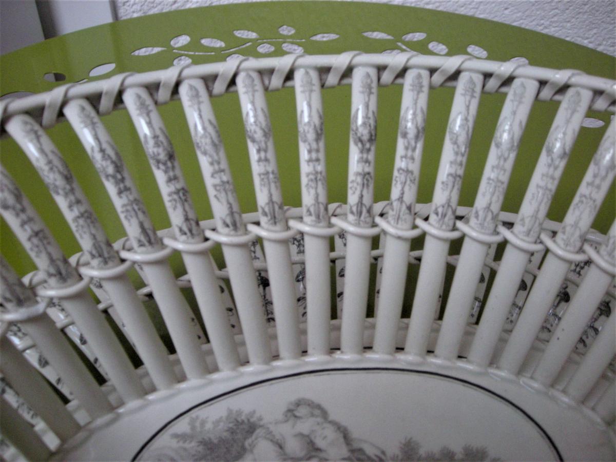 Corbeille Faience Fine Decor Antique Vers 1814 Signee Creil-photo-2