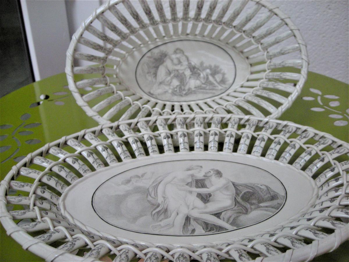 Corbeille Faience Fine Decor Antique Vers 1814 Signee Creil-photo-4